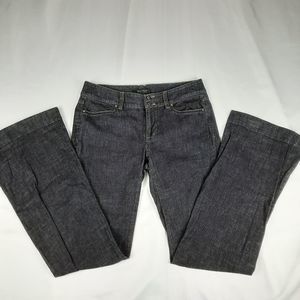 White House Black Market wide leg trouser dark denim jeans women's 4R 4 pocket